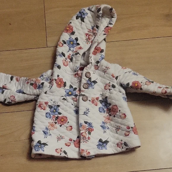 Carter's White Floral Kids Hoodie - Picture 1 of 4